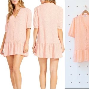 BB Dakota Peach Romancé Ditsy Floral Drop Hem Minidress - XS, like new
